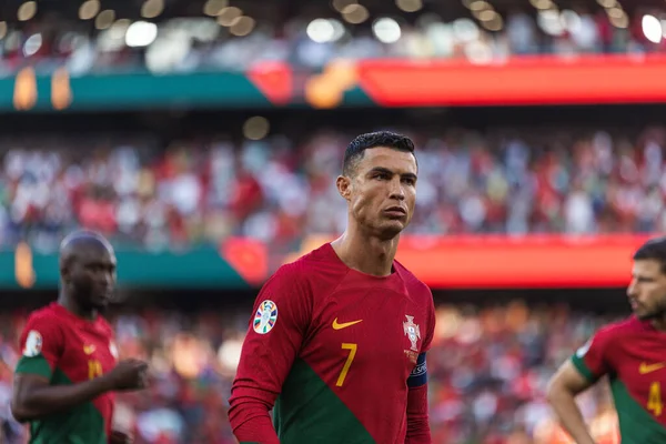 Cristiano Ronaldo Durante Uefa Euro 2024 Jogo Qualificação Entre Selecções — Fotografia de Stock