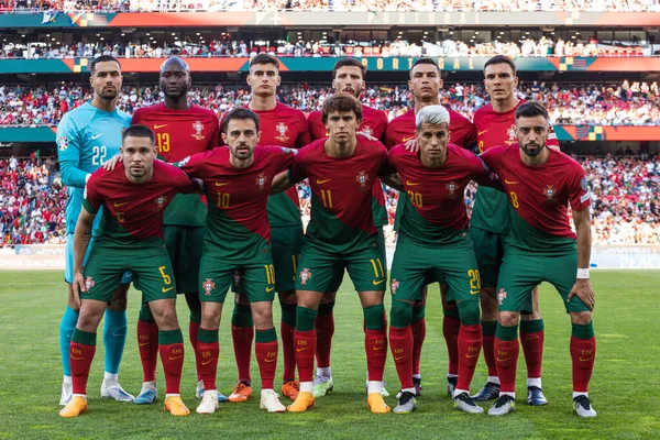 Збірна Португалії Під Час Кваліфікації Євро 2024 Між Національними Збірними — стокове фото
