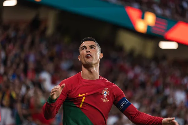 Cristiano Ronaldo Durante Uefa Euro 2024 Jogo Qualificação Entre Selecções — Fotografia de Stock