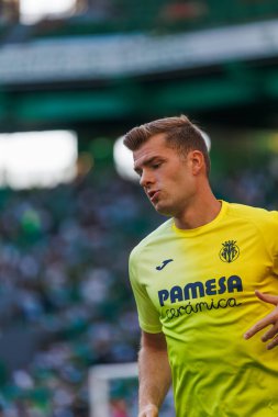 Alexander Sorloth Trofeu Cinco Violinos sırasında Estadio Jose Alvalade, Lizbon 'da Sporting CP ve Villarreal CF arasında oynanan dostça bir maçtı. (Maciej Rogowski)