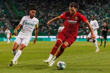 Goncalo Inacio ve Ben Brereton, Trofeu Cinco Violinos maçında Estadio Jose Alvalade, Lizbon, Portekiz 'deki Sporting CP ve Villarreal CF arasında oynadılar. (Maciej Rogowski)