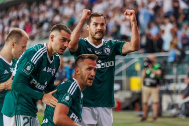 PKO BP Ekstraklasa 2023 / 24 maçında Marshall Jozef Pilsudski 'nin Polonya' daki Legia, Varşova Belediye Stadyumu 'nda Legia Warszawa ve LKS Lodz arasında oynanan maçın taraftarları. (Maciej Rogowski)