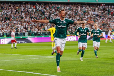 PKO BP Ekstraklasa 2023 / 24 maçında Marshall Jozef Pilsudski 'nin Polonya' daki Legia, Varşova Belediye Stadyumu 'nda Legia Warszawa ve LKS Lodz arasında oynanan maçın taraftarları. (Maciej Rogowski)