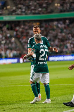 PKO BP Ekstraklasa 2023 / 24 maçında Marshall Jozef Pilsudski 'nin Polonya' daki Legia, Varşova Belediye Stadyumu 'nda Legia Warszawa ve LKS Lodz arasında oynanan maçın taraftarları. (Maciej Rogowski)