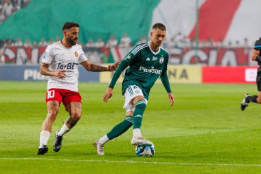 PKO BP Ekstraklasa 2023 / 24 maçında Marshall Jozef Pilsudski 'nin Polonya' daki Legia, Varşova Belediye Stadyumu 'nda Legia Warszawa ve LKS Lodz arasında oynanan maçın taraftarları. (Maciej Rogowski)