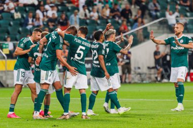 PKO BP Ekstraklasa 2023 / 24 maçında Marshall Jozef Pilsudski 'nin Polonya' daki Legia, Varşova Belediye Stadyumu 'nda Legia Warszawa ve LKS Lodz arasında oynanan maçın taraftarları. (Maciej Rogowski)