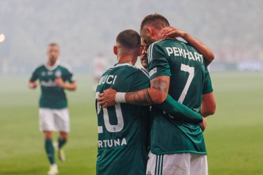 PKO BP Ekstraklasa 2023 / 24 maçında Marshall Jozef Pilsudski 'nin Polonya' daki Legia, Varşova Belediye Stadyumu 'nda Legia Warszawa ve LKS Lodz arasında oynanan maçın taraftarları. (Maciej Rogowski)