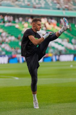 PKO BP Ekstraklasa 2023 / 24 maçında Marshall Jozef Pilsudski 'nin Polonya' daki Legia, Varşova Belediye Stadyumu 'nda Legia Warszawa ve LKS Lodz arasında oynanan maçın taraftarları. (Maciej Rogowski)