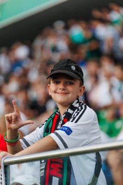 PKO BP Ekstraklasa 2023 / 24 maçında Marshall Jozef Pilsudski 'nin Polonya' daki Legia, Varşova Belediye Stadyumu 'nda Legia Warszawa ve LKS Lodz arasında oynanan maçın taraftarları. (Maciej Rogowski)