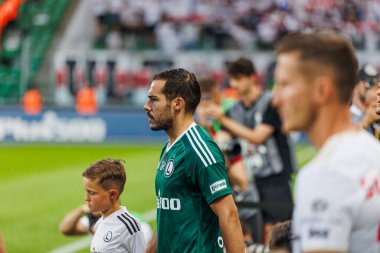Yuri Ribeiro PKO BP Ekstraklasa 2023 / 24 maçında Legia Warszawa ve LKS Lodz arasında Marshall Jozef Plisudski 'nin Legia, Varşova, Polonya Belediye Stadyumu' nda. (Maciej Rogowski)