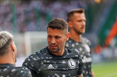 Yuri Ribeiro PKO BP Ekstraklasa 2023 / 24 maçında Legia Warszawa ve LKS Lodz arasında Marshall Jozef Plisudski 'nin Legia, Varşova, Polonya Belediye Stadyumu' nda. (Maciej Rogowski)