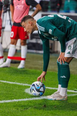 Yuri Ribeiro PKO BP Ekstraklasa 2023 / 24 maçında Legia Warszawa ve LKS Lodz arasında Marshall Jozef Plisudski 'nin Legia, Varşova, Polonya Belediye Stadyumu' nda. (Maciej Rogowski)