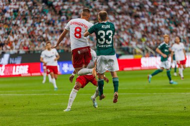 Yuri Ribeiro PKO BP Ekstraklasa 2023 / 24 maçında Legia Warszawa ve LKS Lodz arasında Marshall Jozef Plisudski 'nin Legia, Varşova, Polonya Belediye Stadyumu' nda. (Maciej Rogowski)