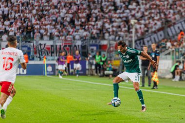 Yuri Ribeiro PKO BP Ekstraklasa 2023 / 24 maçında Legia Warszawa ve LKS Lodz arasında Marshall Jozef Plisudski 'nin Legia, Varşova, Polonya Belediye Stadyumu' nda. (Maciej Rogowski)