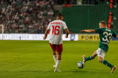 Yuri Ribeiro PKO BP Ekstraklasa 2023 / 24 maçında Legia Warszawa ve LKS Lodz arasında Marshall Jozef Plisudski 'nin Legia, Varşova, Polonya Belediye Stadyumu' nda. (Maciej Rogowski)