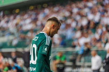 Yuri Ribeiro PKO BP Ekstraklasa 2023 / 24 maçında Legia Warszawa ve LKS Lodz arasında Marshall Jozef Plisudski 'nin Legia, Varşova, Polonya Belediye Stadyumu' nda. (Maciej Rogowski)