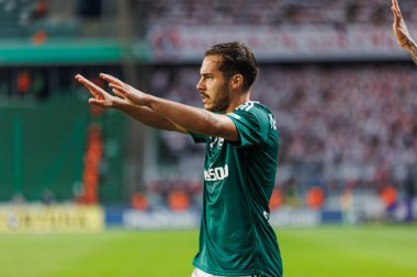 Yuri Ribeiro PKO BP Ekstraklasa 2023 / 24 maçında Legia Warszawa ve LKS Lodz arasında Marshall Jozef Plisudski 'nin Legia, Varşova, Polonya Belediye Stadyumu' nda. (Maciej Rogowski)