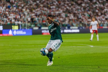 Yuri Ribeiro PKO BP Ekstraklasa 2023 / 24 maçında Legia Warszawa ve LKS Lodz arasında Marshall Jozef Plisudski 'nin Legia, Varşova, Polonya Belediye Stadyumu' nda. (Maciej Rogowski)