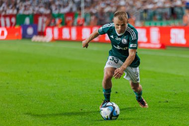 Yuri Ribeiro PKO BP Ekstraklasa 2023 / 24 maçında Legia Warszawa ve LKS Lodz arasında Marshall Jozef Plisudski 'nin Legia, Varşova, Polonya Belediye Stadyumu' nda. (Maciej Rogowski)