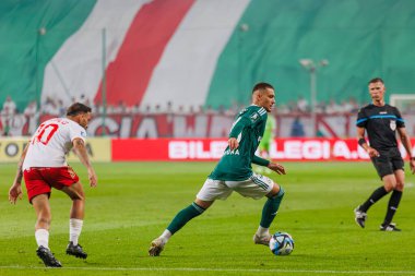 Yuri Ribeiro PKO BP Ekstraklasa 2023 / 24 maçında Legia Warszawa ve LKS Lodz arasında Marshall Jozef Plisudski 'nin Legia, Varşova, Polonya Belediye Stadyumu' nda. (Maciej Rogowski)