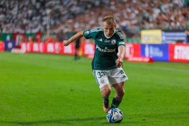 Yuri Ribeiro PKO BP Ekstraklasa 2023 / 24 maçında Legia Warszawa ve LKS Lodz arasında Marshall Jozef Plisudski 'nin Legia, Varşova, Polonya Belediye Stadyumu' nda. (Maciej Rogowski)