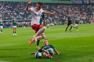 Yuri Ribeiro PKO BP Ekstraklasa 2023 / 24 maçında Legia Warszawa ve LKS Lodz arasında Marshall Jozef Plisudski 'nin Legia, Varşova, Polonya Belediye Stadyumu' nda. (Maciej Rogowski)