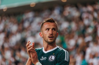 Yuri Ribeiro PKO BP Ekstraklasa 2023 / 24 maçında Legia Warszawa ve LKS Lodz arasında Marshall Jozef Plisudski 'nin Legia, Varşova, Polonya Belediye Stadyumu' nda. (Maciej Rogowski)