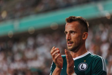 Yuri Ribeiro PKO BP Ekstraklasa 2023 / 24 maçında Legia Warszawa ve LKS Lodz arasında Marshall Jozef Plisudski 'nin Legia, Varşova, Polonya Belediye Stadyumu' nda. (Maciej Rogowski)