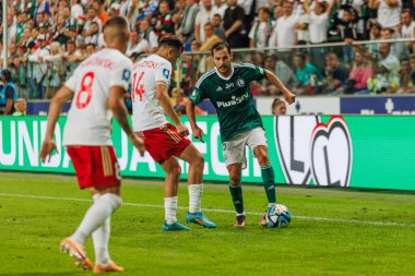 Yuri Ribeiro PKO BP Ekstraklasa 2023 / 24 maçında Legia Warszawa ve LKS Lodz arasında Marshall Jozef Plisudski 'nin Legia, Varşova, Polonya Belediye Stadyumu' nda. (Maciej Rogowski)
