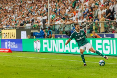 Yuri Ribeiro PKO BP Ekstraklasa 2023 / 24 maçında Legia Warszawa ve LKS Lodz arasında Marshall Jozef Plisudski 'nin Legia, Varşova, Polonya Belediye Stadyumu' nda. (Maciej Rogowski)