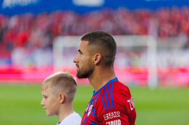 Lukasz Zwolinski UEFA Şampiyonlar Ligi 2023 / 24 2. eleme turu sırasında Rakow Czestochowa ve Qarabag FK arasında Miejski Stadion Pilkarski RKS Rakow Czestochowa, Czestochowa, Polonya. (Maciej Rogowski)