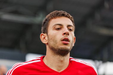 Giannis Papanthe UEFA Şampiyonlar Ligi 2023 / 24 2. tur eleme maçında Rakow Czestochowa ve Qarabag FK arasında Miejski Stadion Pilkarski RKS Rakow Czestochowa, Czestochowa, Polonya. (Maciej Rogowski)