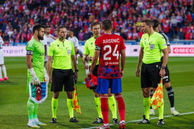 Zoran Arseniç ve Shahrudin Mahammadaliyev, 2023 / 24 UEFA Şampiyonlar Ligi 2. tur eleme maçında Rakow Czestochowa ile Kazag FK arasında oynanan Miejski Stadion Pilkarski RKS Rakow Czestochowa, Polonya. (Maciej Rogowski)