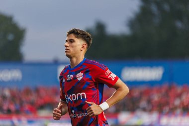 Ben Lederman UEFA Şampiyonlar Ligi 2023 / 24 2. eleme turu sırasında Rakow Czestochowa ve Qarabag FK arasında Miejski Stadion Pilkarski RKS Czestochowa, Czestochowa, Polonya 'da oynanan karşılaşmada. (Maciej Rogowski)