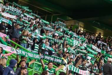 Liga Portekiz 2022 / 23 maçında taraftarlar Estadio Jose Alvalade, Lizbon, Portekiz 'deki Sporting CP ve CS Maritimo arasında. (Maciej Rogowski)
