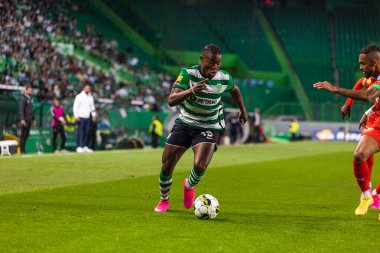 Portekiz Ligi 2022 / 23 maçında Estadio Jose Alvalade, Lizbon 'da Sporting CP ve CS Maritimo arasında Issahaku Fatawu. (Maciej Rogowski)