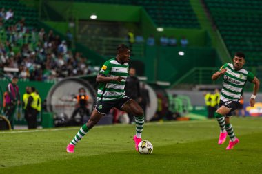 Portekiz Ligi 2022 / 23 maçında Estadio Jose Alvalade, Lizbon 'da Sporting CP ve CS Maritimo arasında Issahaku Fatawu. (Maciej Rogowski)