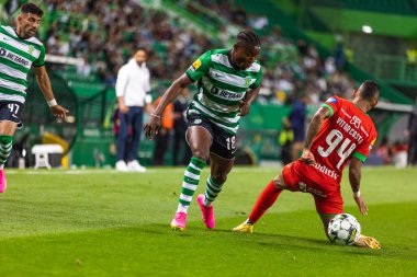 Portekiz Ligi 2022 / 23 maçında Estadio Jose Alvalade, Lizbon 'da Sporting CP ve CS Maritimo arasında Issahaku Fatawu. (Maciej Rogowski)