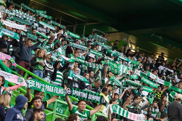 Aficionados Durante Partido Liga Portugal 2022 Entre Sporting Maritimo Estadio — Foto de Stock
