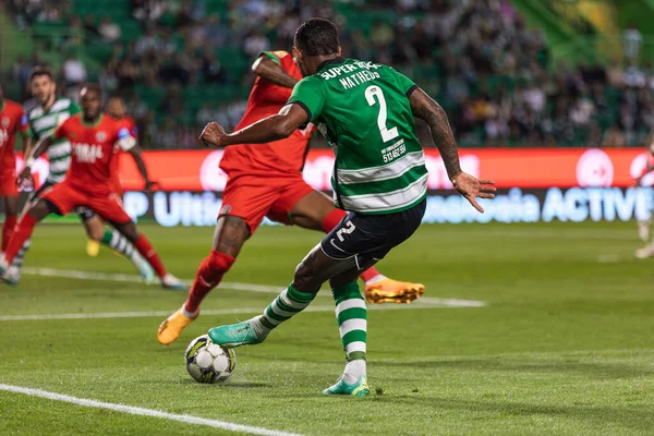 stock image Matheus Reis during  Liga Portugal 2022/23 game between Sporting CP and  CS Maritimo at  Estadio Jose Alvalade, Lisbon, Portugal. (Maciej Rogowski)