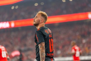 Liga Portekiz 2022 / 23 maçında SL Benfica ve SC Braga arasında Estadio Da Luz, Lisboa, Portekiz 'de oynanan Uros Raciç maçı sırasında. (Maciej Rogowski)