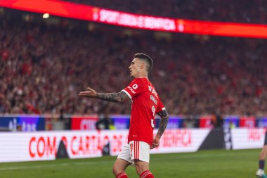 Liga Portekiz 2022 / 23 maçında SL Benfica ve SC Braga arasında Estadio Da Luz, Lisboa, Portekiz 'de oynanan Alejandro Grimaldo maçında. (Maciej Rogowski)