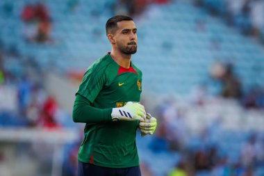 Portekiz ve Lüksemburg milli takımları arasındaki UEFA Euro 2024 ön eleme maçı sırasında Faro 'daki Estadio Algarve' de Diogo Costa. (Maciej Rogowski)