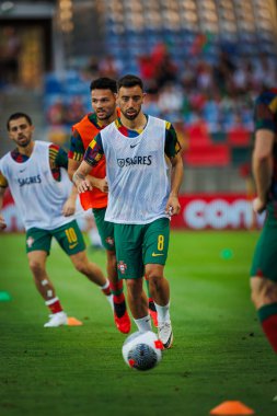 Bruno Fernandes, UEFA Euro 2024 eleme maçında Portekiz ve Lüksemburg milli takımları arasında Estadio Algarve, Faro 'da oynandı. (Maciej Rogowski)