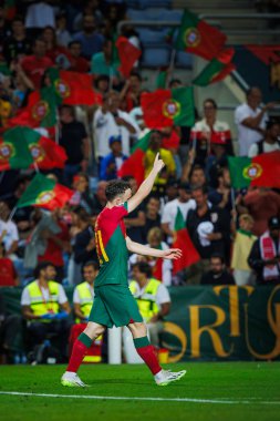 UEFA Euro 2024 eleme maçında Portekiz ve Lüksemburg milli takımları arasında Estadio Algarve, Faro 'da oynanan Diogo Jota. (Maciej Rogowski)