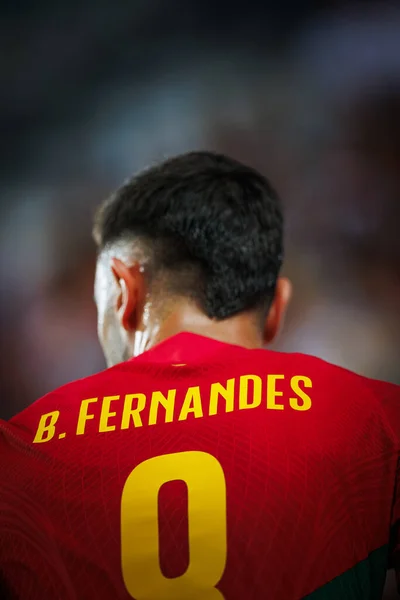 stock image Bruno Fernandes during UEFA Euro 2024 qualifying  game between national teams of  Portugal and Luxembourg at Estadio Algarve, Faro. (Maciej Rogowski)