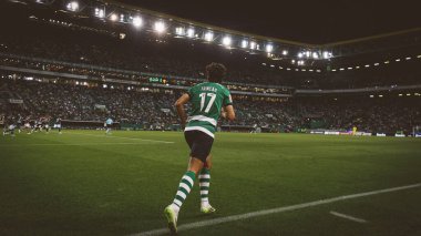 Francisco Trincao, Liga Portekiz maçında Sporting CP ile Moreirense FC arasında Estadio Jose Alvalade, Lizbon, Portekiz 'de oynanan 23 / 24 maçında. (Maciej Rogowski)