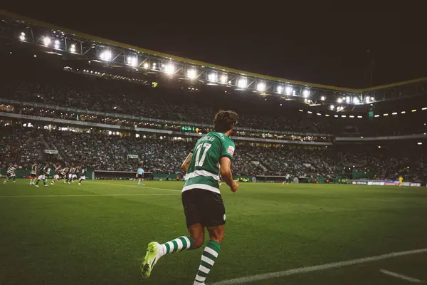 在葡萄牙里加期间 弗朗西斯科 特里卡奥在葡萄牙里斯本Estadio Jose Alvalade对葡萄牙足球俱乐部和莫雷恩斯足球俱乐部进行了24 23的比赛 Maciej Rogowski — 图库照片