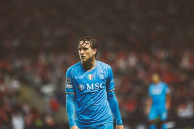 Piotr Zielinski UEFA Şampiyonlar Ligi 2023 / 24 maçında SC Braga ve SSC Napoli arasında Estadio Municipal de Braga, Portekiz 'de oynandı. (Maciej Rogowski)