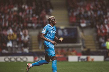 Victor Osimhen UEFA Şampiyonlar Ligi 2023 / 24 maçında SC Braga ve SSC Napoli arasında Estadio Municipal de Braga, Braga, Portekiz 'de oynandı. (Maciej Rogowski)